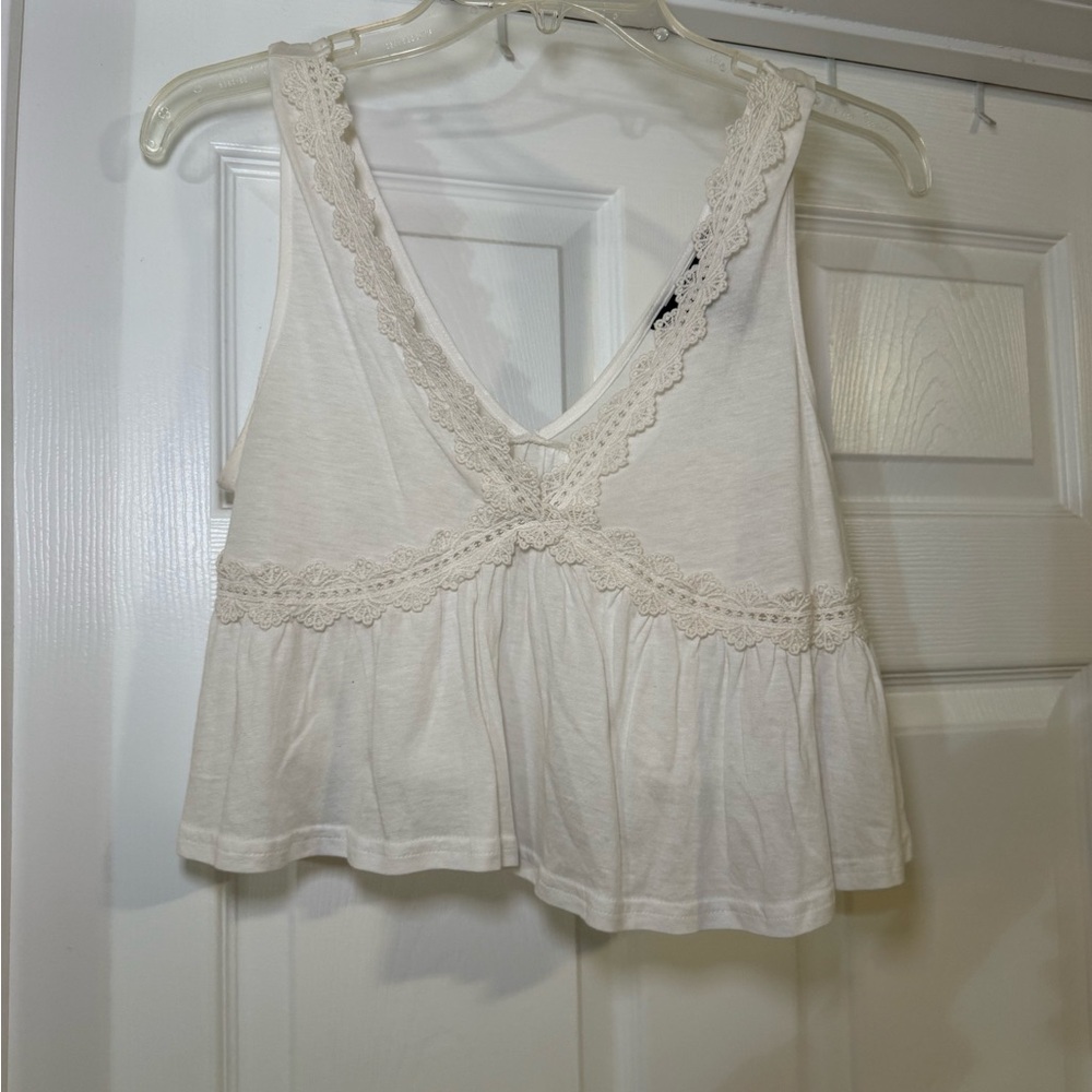 New Look Cream Lace Trim Camisole